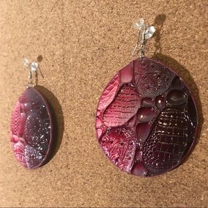 Alligator skin earrings